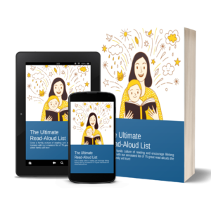 Photo of woman and small child reading a book in various device formats
